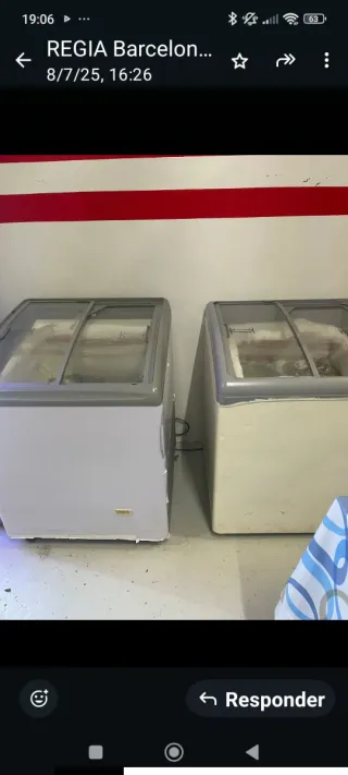 Congelador horizontal con tapa de cristal