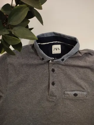 Polo Zara Hombre Gris