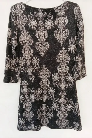 Abito vintage invernale donna, tg S, bianco e nero