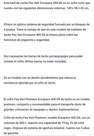 Alquiler Cofre/Baúl grande techo coche Valencia