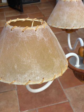 Lámpara de techo madera y tela