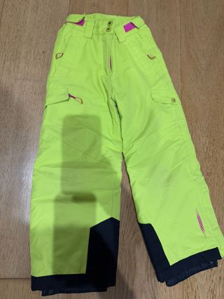 Pantalón de esquí amarillo neón