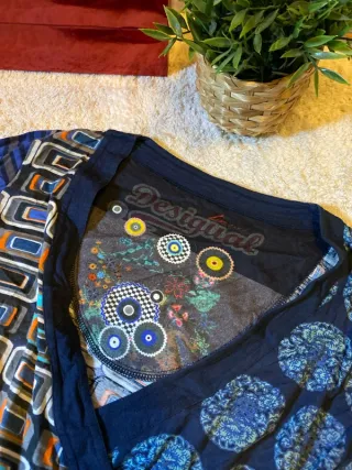 Desigual Dres vestido white blue sweetwear