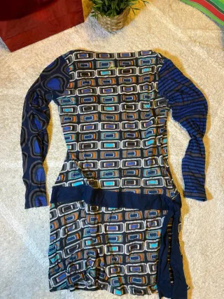 Desigual Dres vestido white blue sweetwear