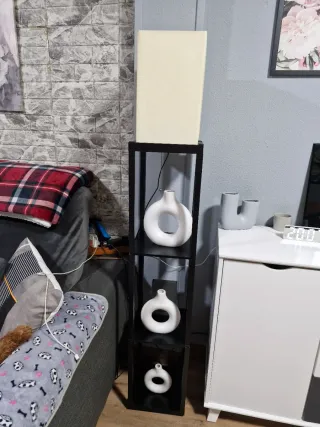 Lámpara de pie con estantes