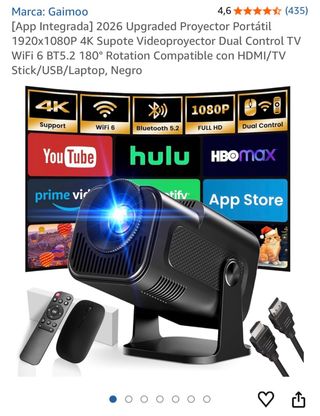 Proyector Portátil Gaimoo 4K WiFi 6