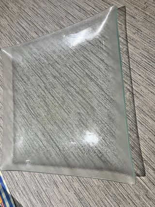 Juego de 6 platos cuadrados de vidrio