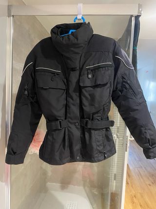 Chaqueta Moto Mujer Negra con protecciones.Talla M