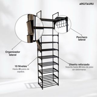 Zapatero alto y estrecho negro NUEVO