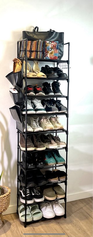 Zapatero alto y estrecho negro NUEVO en caja