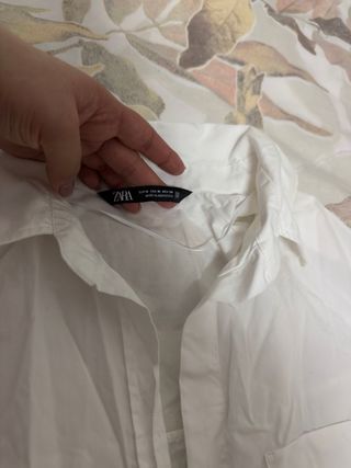 Camisa Zara Blanca Manga Larga