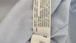 Camisa Zara Hombre Azul Claro Talla S Algodón