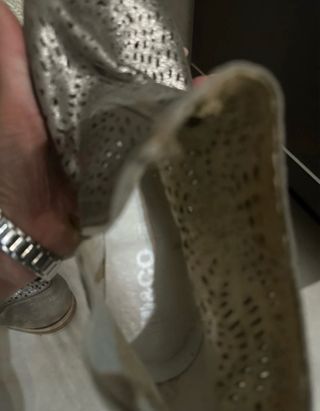 Stivaletti donna argento traforati