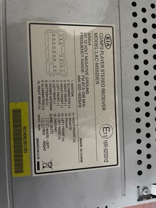 Radio Coche Kia XDSS para reparar o para piezas