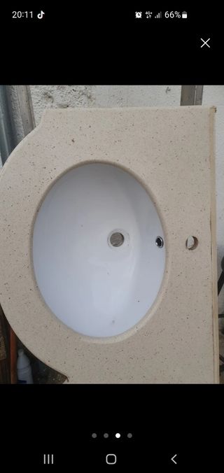 Lavabo doble de mármol