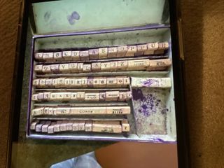 Rotuladora antigua de letras y números