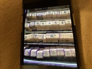 Rotuladora antigua de letras y números