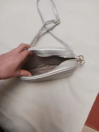 Bolso Plateado Mujer