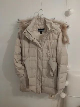 Chaqueta plumífero Mango beige talla M