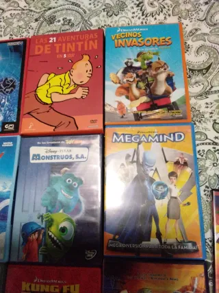 LOTE 21 DVDs Películas Animación Infantil