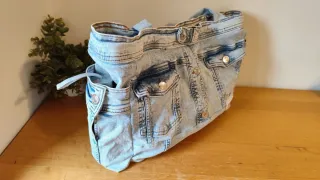 Bolso Tote Artesanal Denim Azul