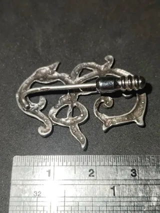 Broche Plata Ley Diseño Floral