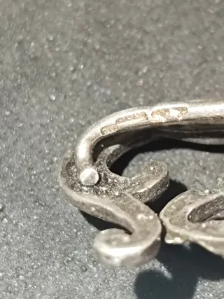 Broche Plata Ley Diseño Floral