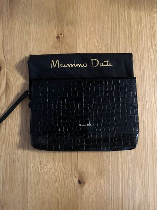 Bolso Massimo Dutti negro cocodrilo