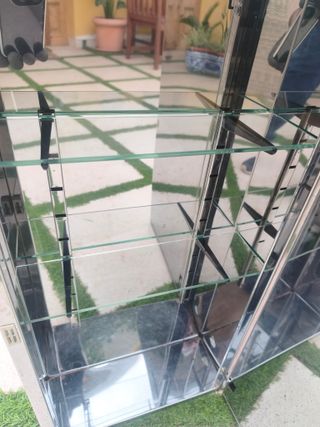 Armario baño vintage azul y blanco