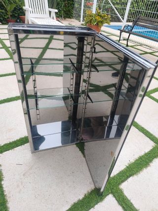 Armario baño vintage azul y blanco