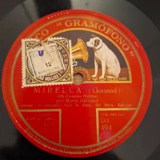 Disco pizarra 78rpm M Galvany Bel Canto/Coloratura