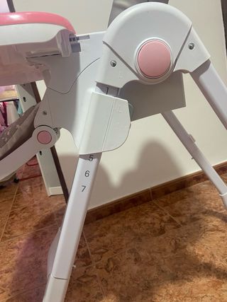 Trona bebé niña gris y rosa