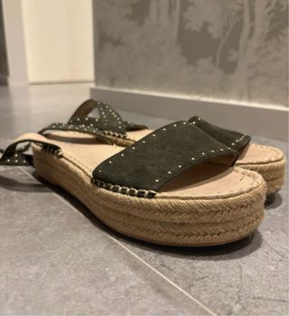 Sandalias verdes plataforma talla 38
