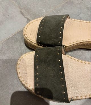 Sandalias verdes plataforma talla 38