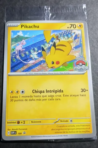 Carta Pokémon Pikachu 70 PS sellada