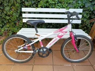Bicicleta niña 20 DENBIKE blanca y rosa