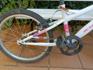Bicicleta niña 20 DENBIKE blanca y rosa