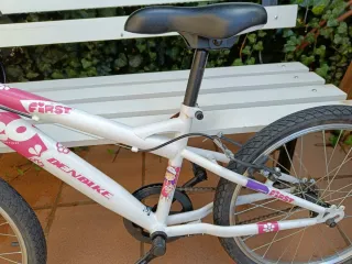 Bicicleta niña 20 DENBIKE blanca y rosa
