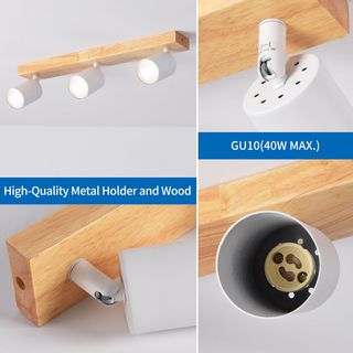Foco Techo Madera 3 LED GU10