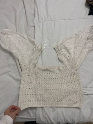 Top Zara Blanco Talla L