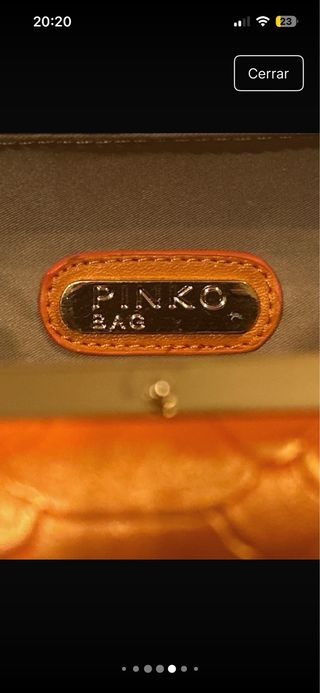 Bolso de mano Pinko dorado/naranja con pedrería