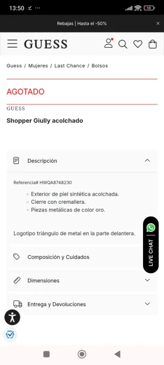 Bolso Guess Giully ORIGINAL shopper negro