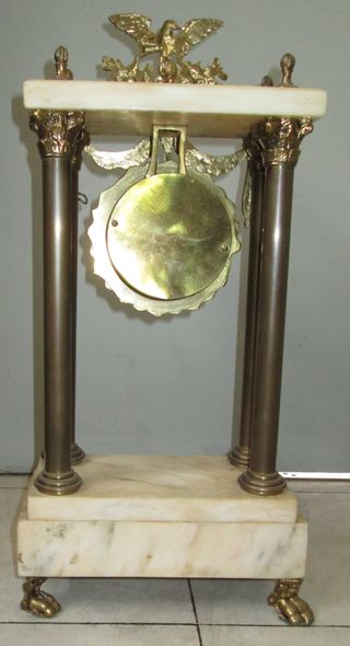 Reloj Clásico Marmol Bronce Águila