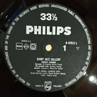 Vinilo LP Jazz Erroll Garner Trio Philips