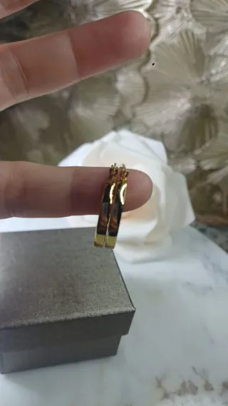 Pendientes Aro Greca Chapado Oro 18k