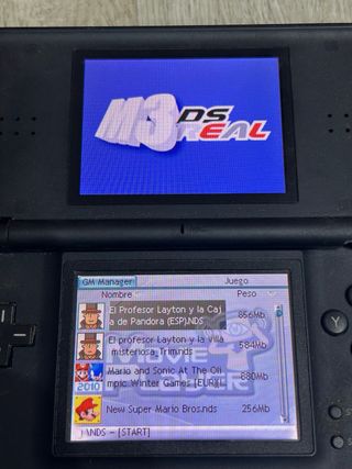 Nintendo DS Lite Negra + Cartucho multijuegos