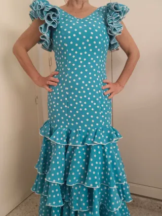 Traje Flamenca Lunares Azul