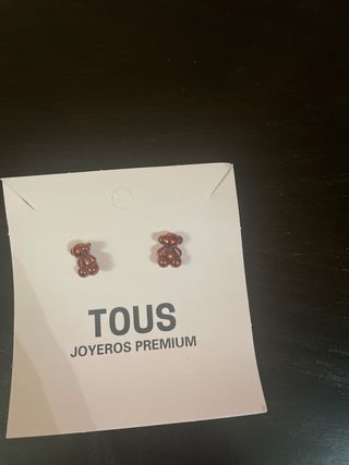 Pendientes Oso Tous Dorados y Rojos y colgante