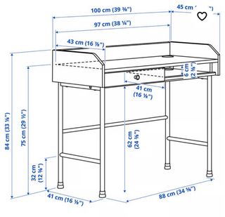 Escritorio Hauga Ikea Gris