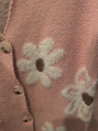 Cardigan Shein flores rosas y blancas